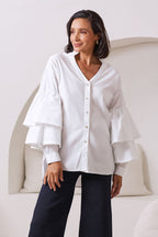 Alexis Long Sleeve Top White