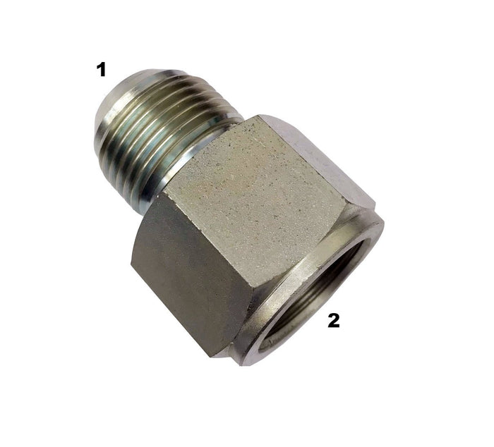 3871  |  Male JIC to Female JIS Solid (30 Degree Seat BSPP Thread)