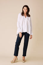 Alessandra Long Sleeve Top White