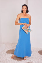 Leanna Strapless Dress Cobalt