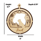 3D Wooden Dog Ornament: American Bulldog