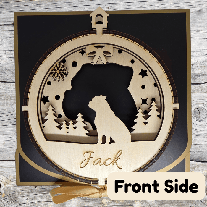 3D Wooden Dog Ornament: American Bulldog