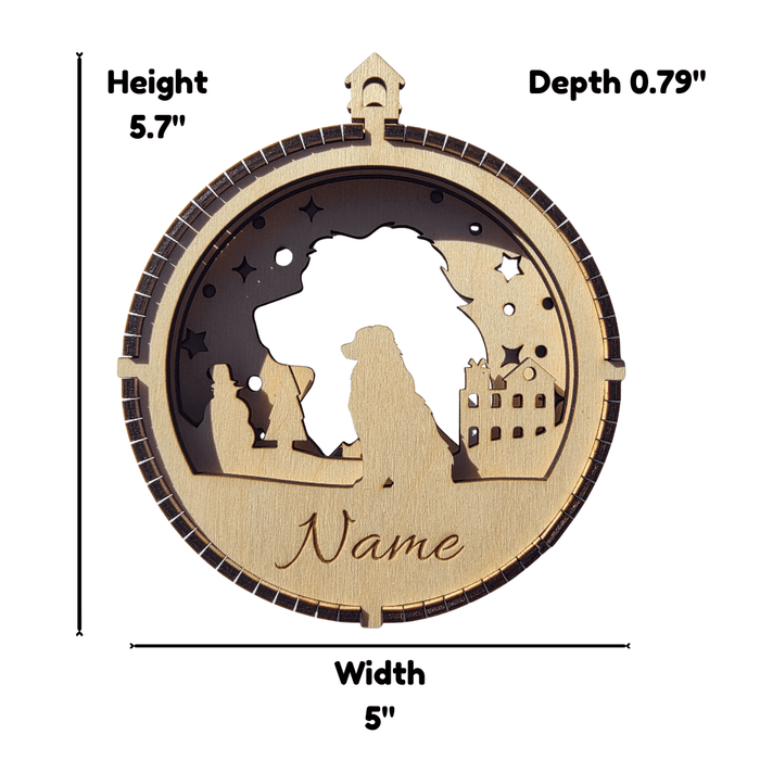 3D Wooden Dog Ornament: Australian Shepherd