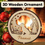 3D Wooden Dog Ornament: Beagle