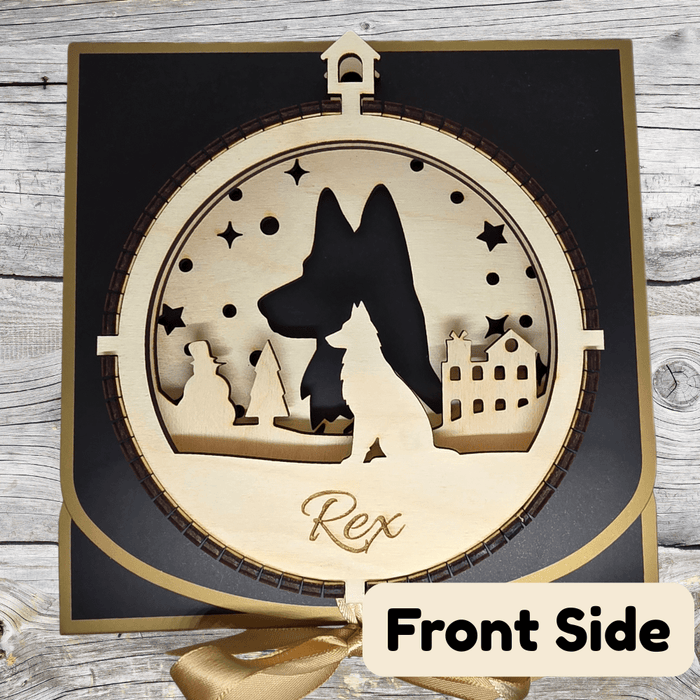 3D Wooden Dog Ornament: German Shepherd