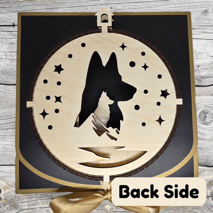 3D Wooden Dog Ornament: German Shepherd