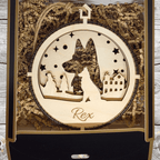 3D Wooden Dog Ornament: German Shepherd