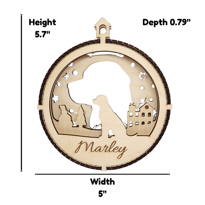 3D Wooden Dog Ornament: Labrador Retriever
