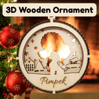 3D Wooden Dog Ornament: Toy Poodle