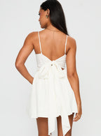 Angel Wings Tie Up Mini Dress White