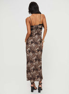 Emily Bias Cut Maxi Dress Leopard