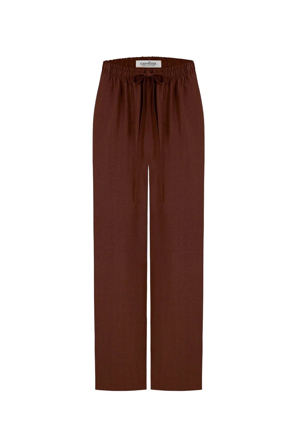 Gemma Straight Leg Tie Waist Pants Mocha