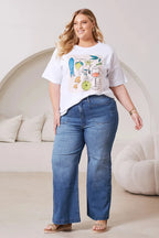 Summer Vibe Oversized Graphic T-Shirt White