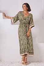 Natalia Short Sleeve Dress in Olive