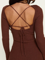 Brownhall Long Sleeve Mini Dress Mocha