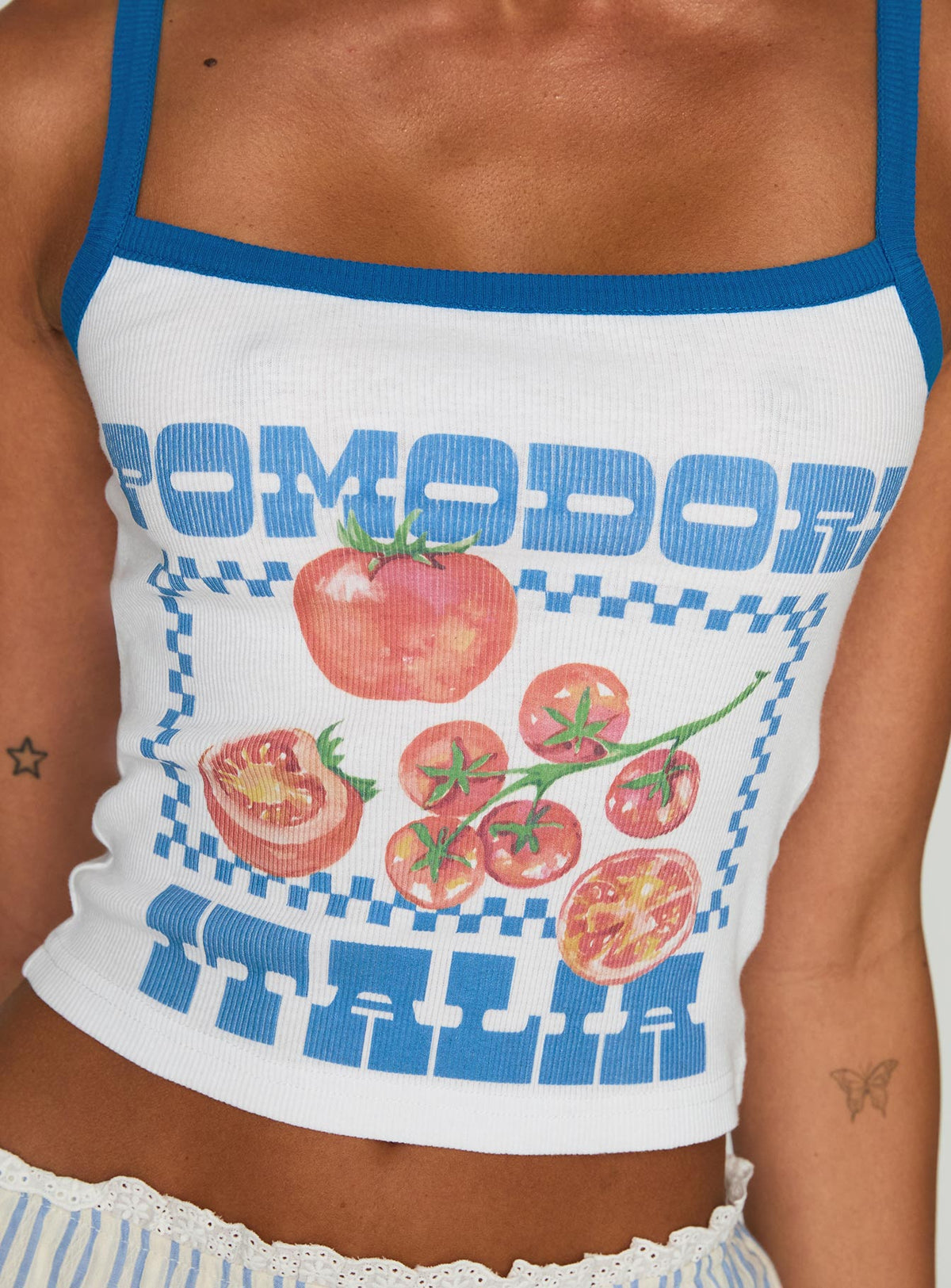 Pomodori Italia Graphic Tank White