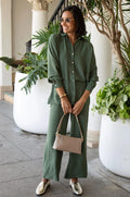 Paola Straight Leg Pants Olive - Pre Order