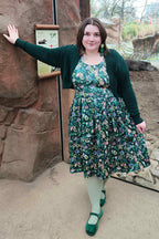 Amanda Koala & Sloth Green Flared Dress