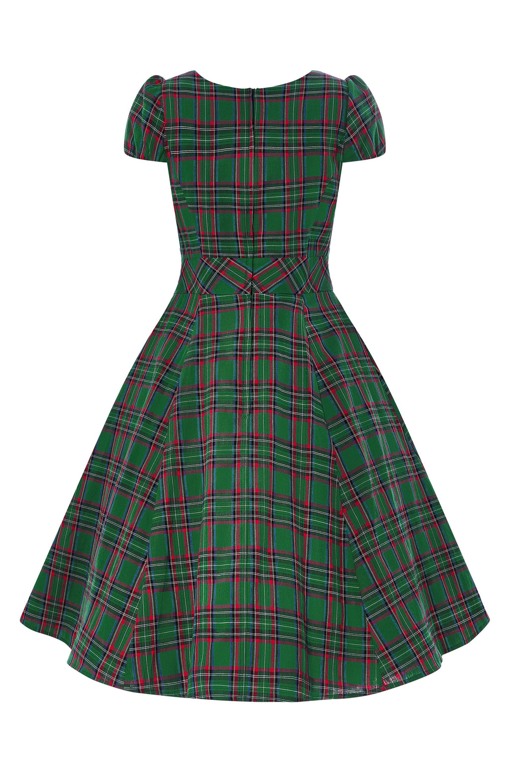Claudia 50s Style Green Tartan Swing Dress