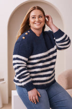 Alana Striped Jumper Navy