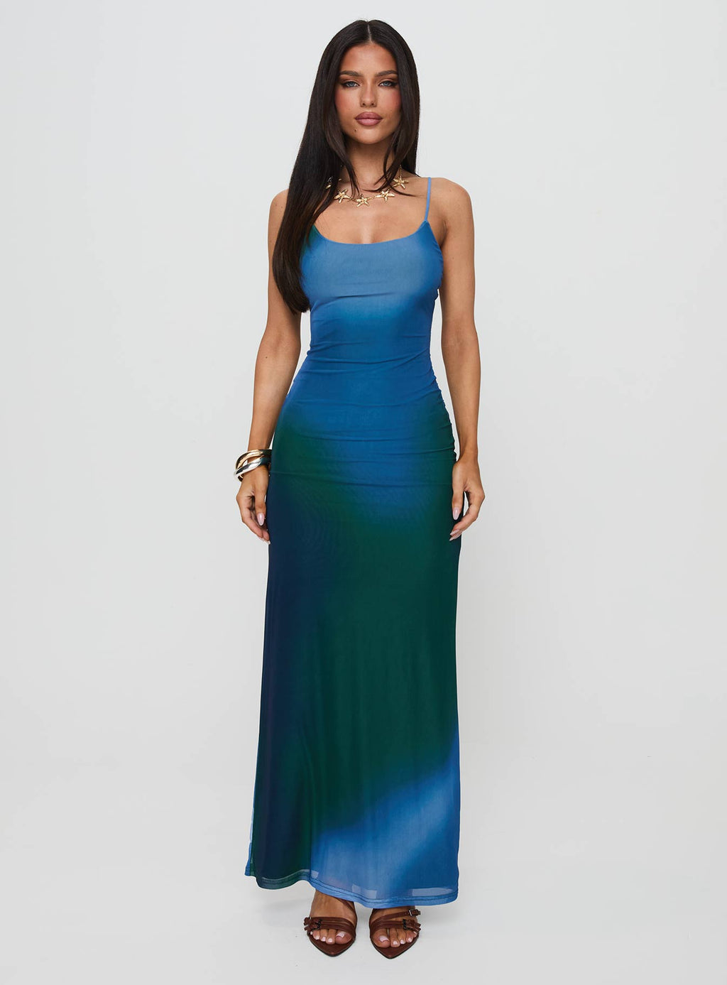 Amoret Maxi Dress Blue / Green