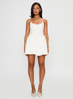 Angel Wings Tie Up Mini Dress White