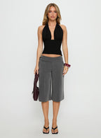 Korienna Halter Chiffon Top Black