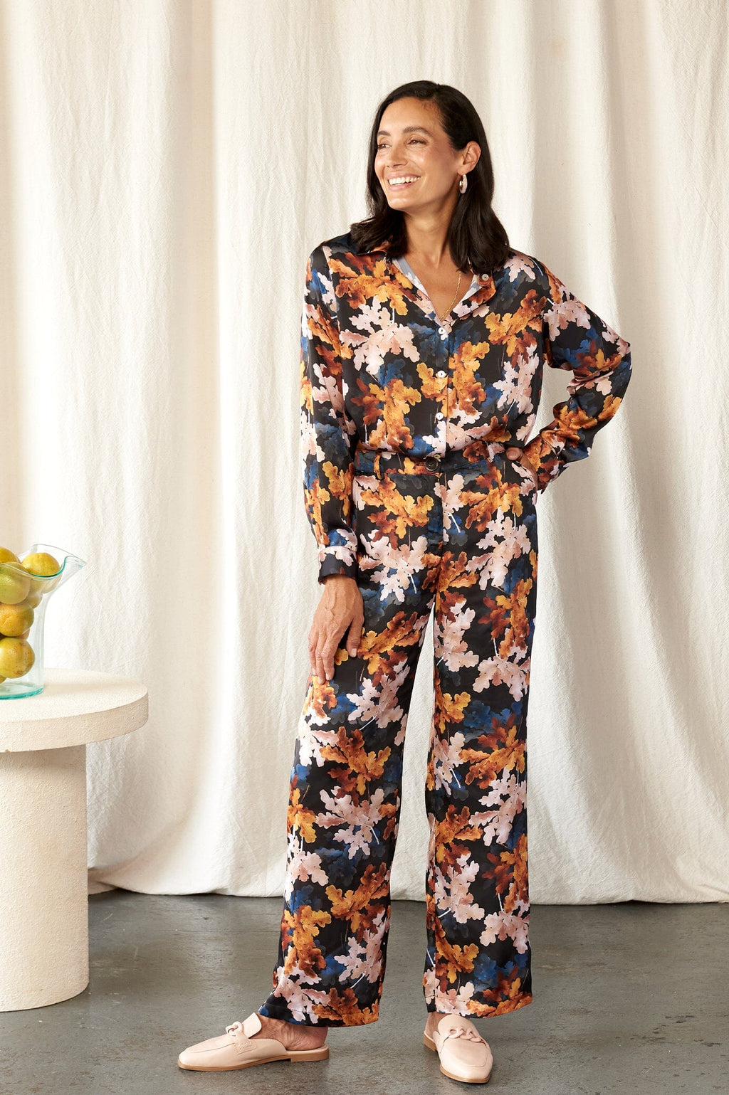 Cassia Print Long Sleeve Collared Shirt