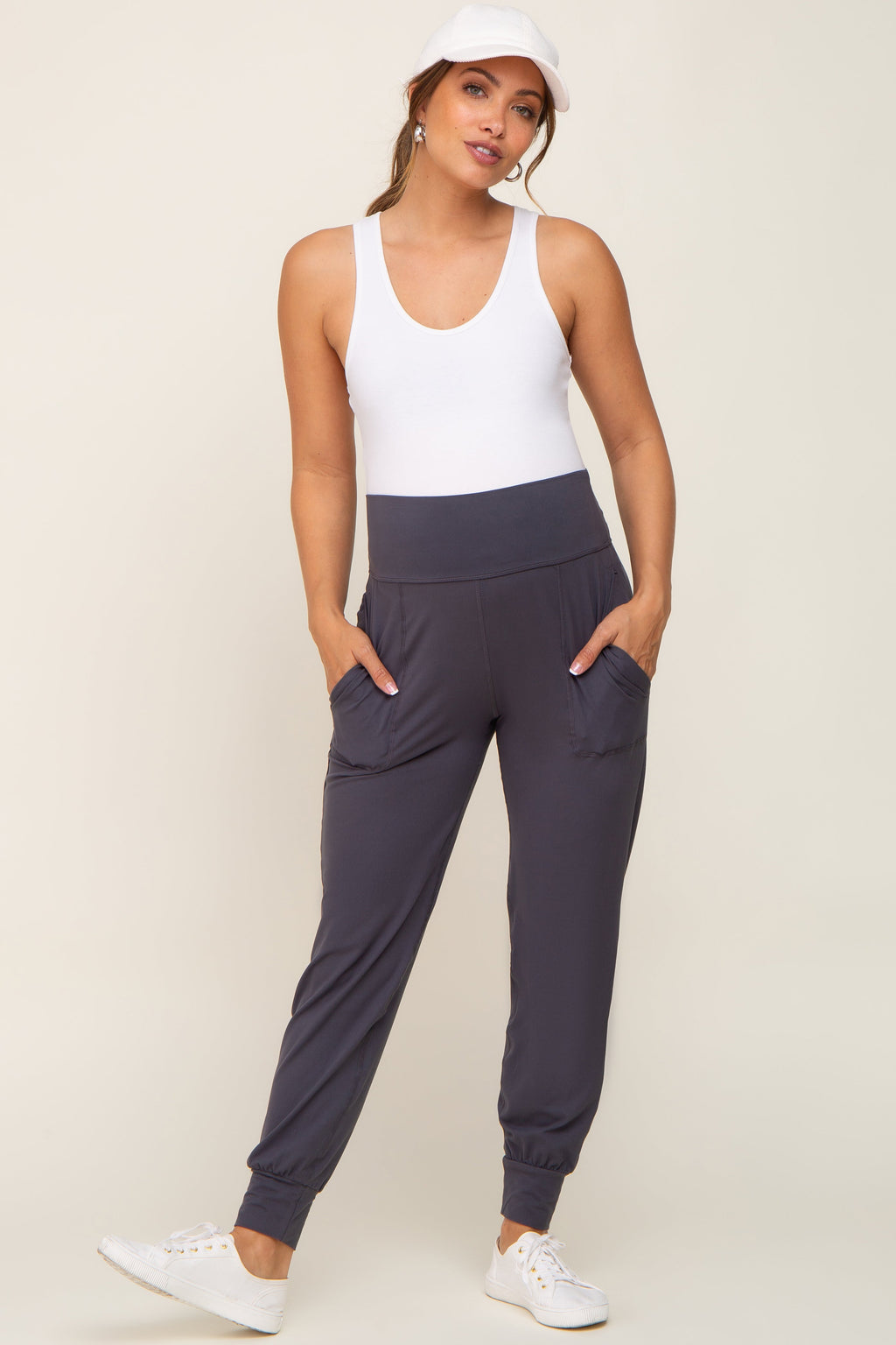 Charcoal Soft Maternity Jogger Pants