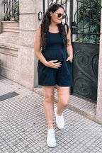 Black Knot Strap Maternity Romper