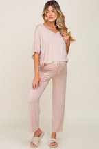 Taupe Cropped Pant Maternity Set