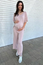 Taupe Cropped Pant Maternity Set