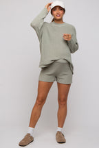 Sage Sweater and Short Maternity Set