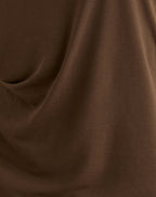 Amelina Backless Asymmetric Mini Dress in Dark Brown