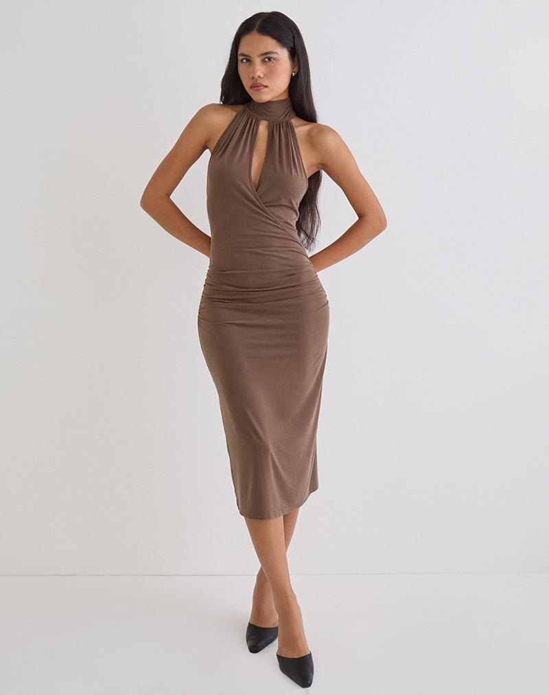 Anezka Midi Dress in Bitter Chocolate