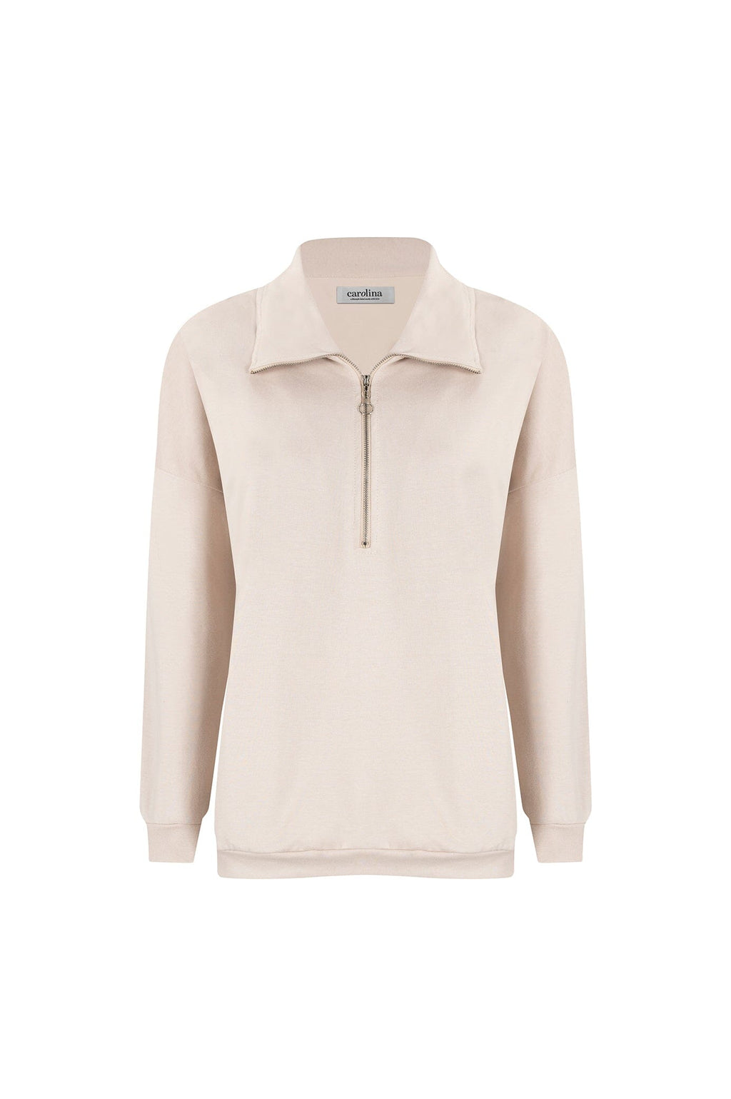 Amara Half Zip Jumper Beige