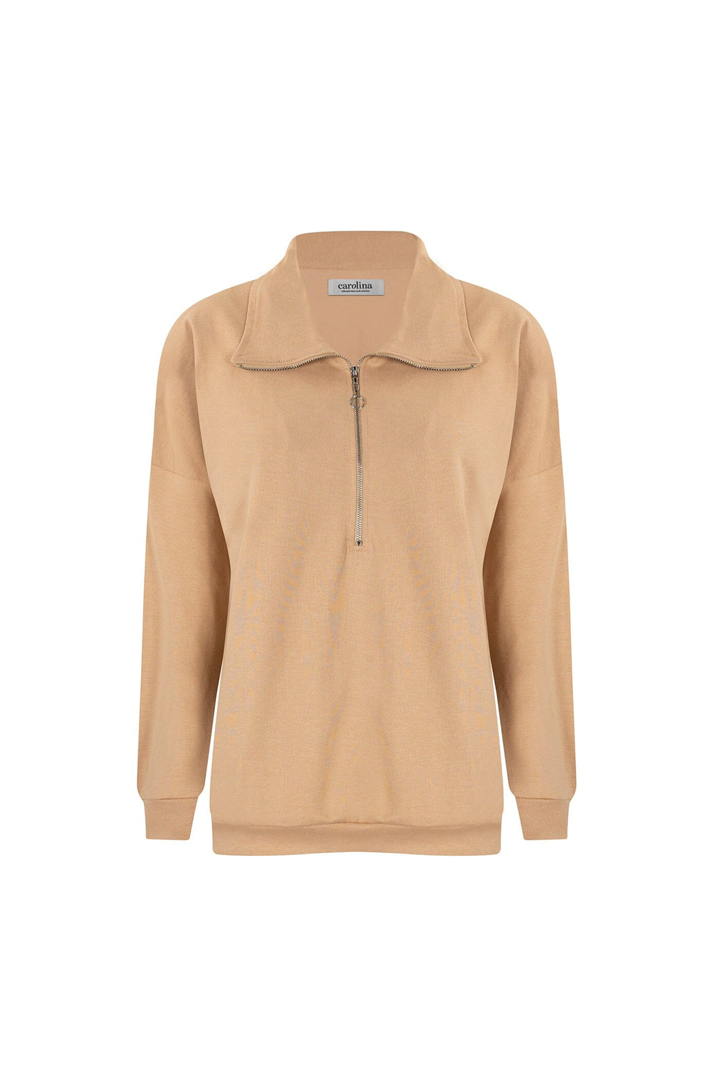 Amara Half Zip Jumper Tan