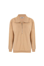 Amara Half Zip Jumper Tan
