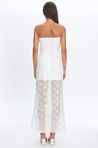 Arlise Strapless Lace Maxi Dress White