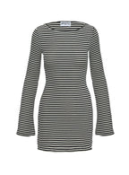 Bryanna Long Sleeve Mini Dress Black / White
