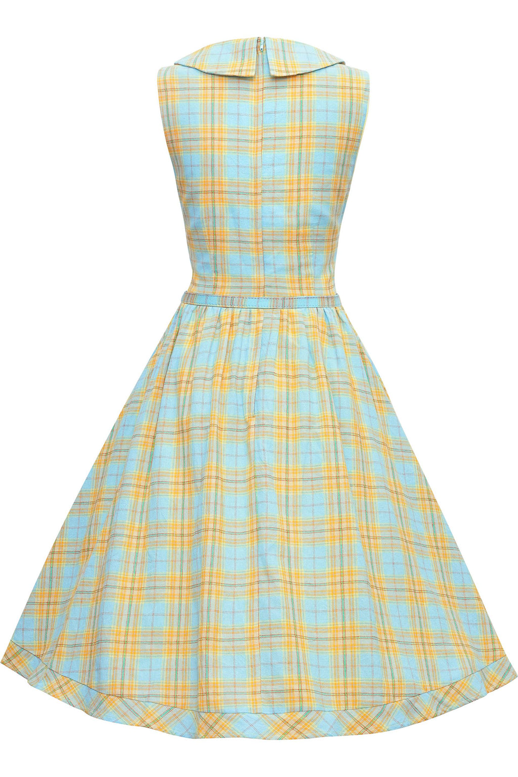 Maverick 50s Style Blue & Yellow Check Shirt Dress