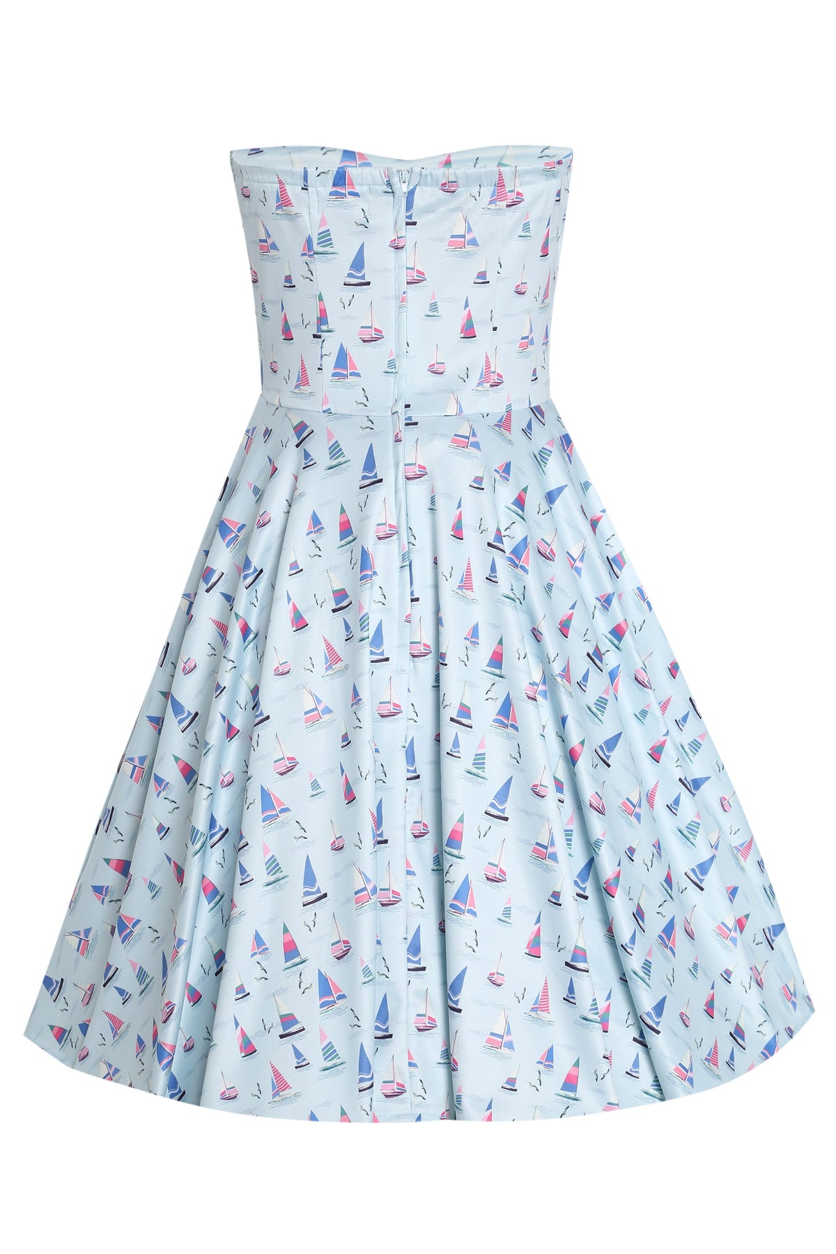 Melissa Light Blue Nautical Sailboat Strapless Dress