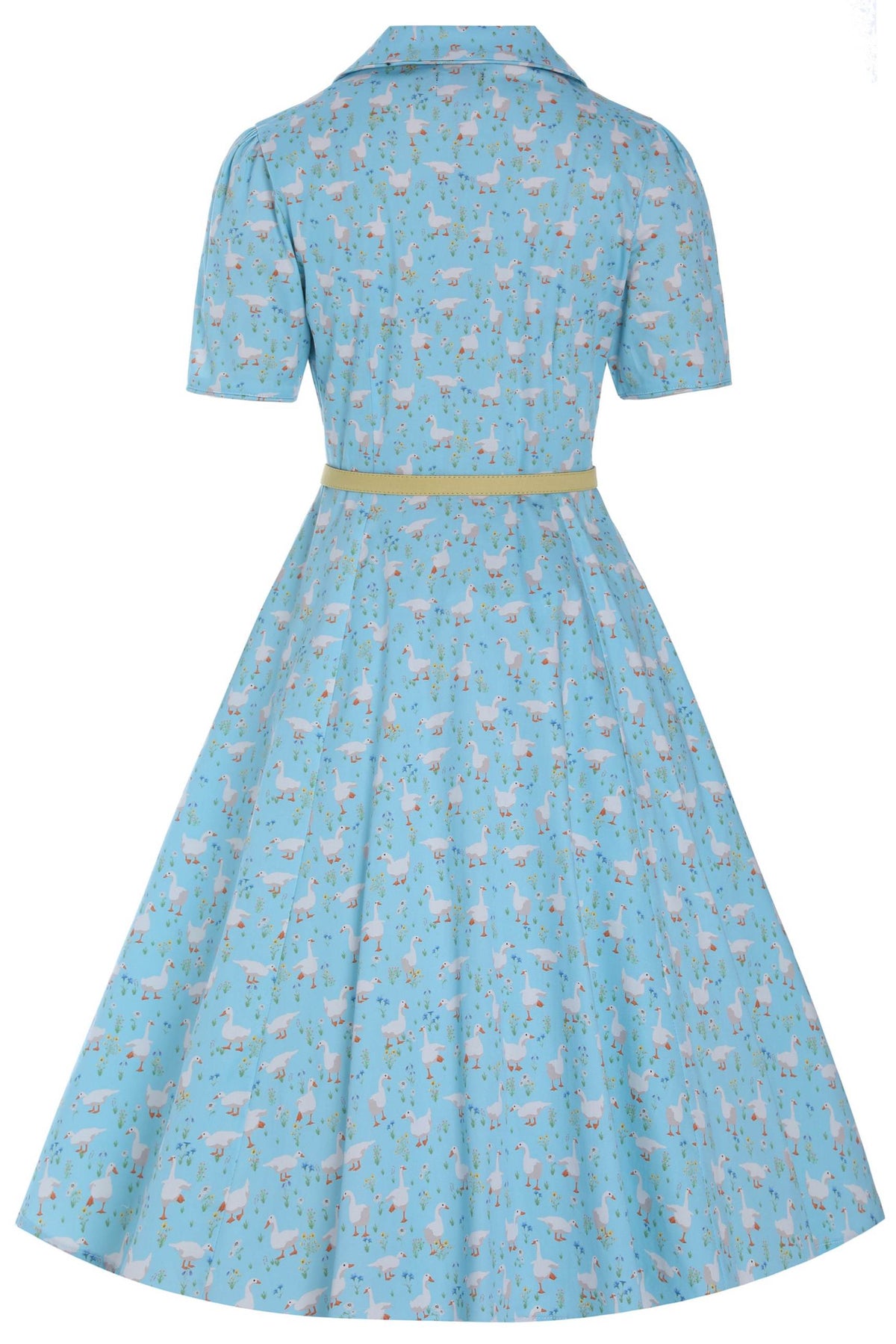 Penelope Duck Farm Shirt Dress In Light Blue