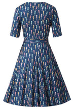 Matilda Navy Blue Seahorse Wrap Dress