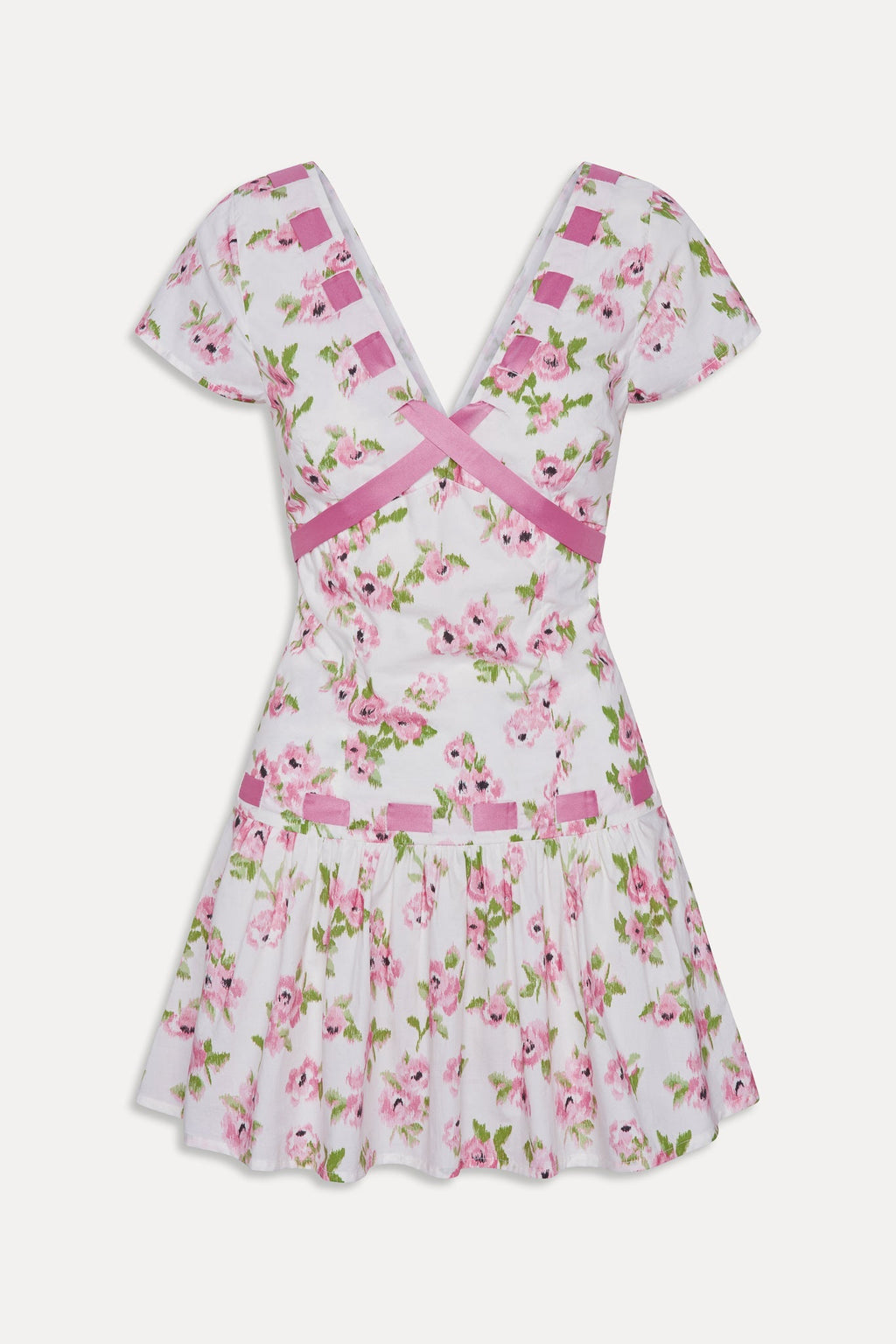 Belladonna Cotton Floral Mini Dress - Rosebush
