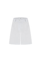 Bermuda Linen Cuffed Shorts White