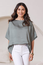 Bianca Short Sleeve Top Pistachio Green