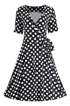 Matilda Black & White Polka Knit Wrap Dress