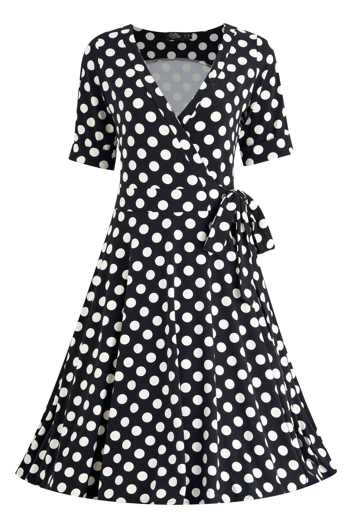 Matilda Black & White Polka Knit Wrap Dress