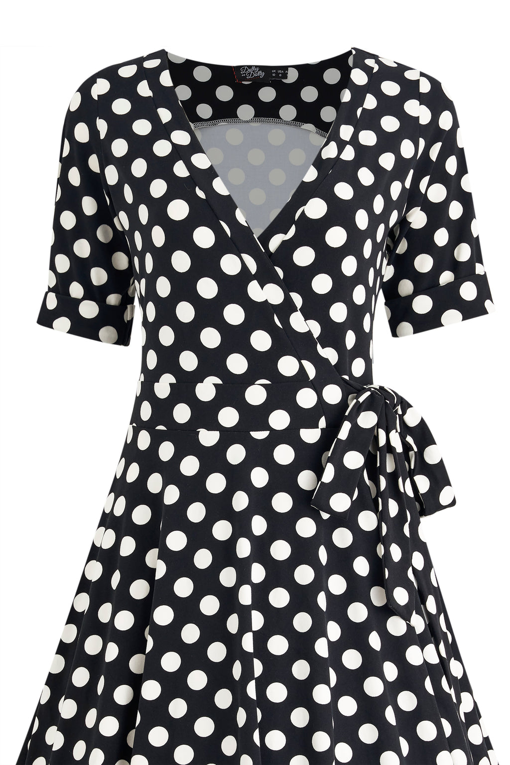 Matilda Black & White Polka Knit Wrap Dress
